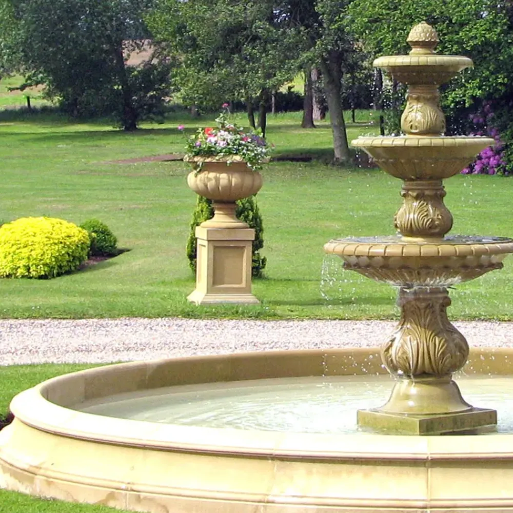 Water Features^Statues & Sculptures Triple Tier Fountain & Pool Surround Stone Water Feature