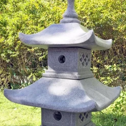 Pagodas^Statues & Sculptures Two Tier Japanese Pagoda Lantern Granite Garden Ornament