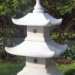 Pagodas^Statues & Sculptures Two Tier Japanese Pagoda Lantern Marble Garden Ornament
