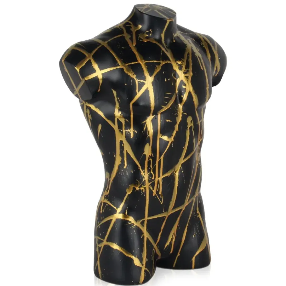 Figurative|Table Top^Statues & Sculptures Valiant Torso 50cm Black Resin Indoor Sculpture