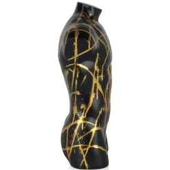 Figurative|Table Top^Statues & Sculptures Valiant Torso 50cm Black Resin Indoor Sculpture