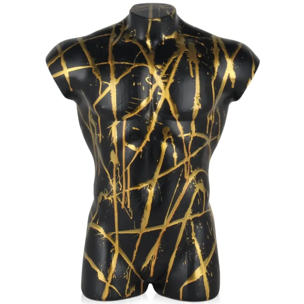 Figurative|Table Top^Statues & Sculptures Valiant Torso 50cm Black Resin Indoor Sculpture