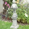 Children^Statues & Sculptures Victorian Girl on Pedestal Stone Garden Statue