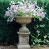 Large|Round^Statues & Sculptures Victorian Medium Stone Garden Planter on Pedestal