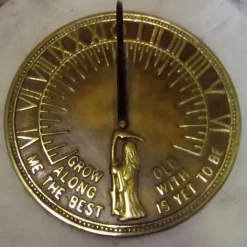 Garden Sundials^Statues & Sculptures Vine Aged Brass Stone Garden Sundial