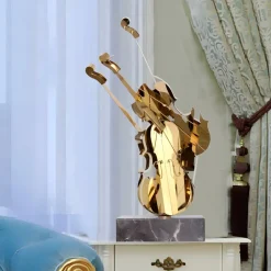 Table Top|Floor Standing^Statues & Sculptures Violin Fusion 80cm Gold Metal Indoor Sculpture