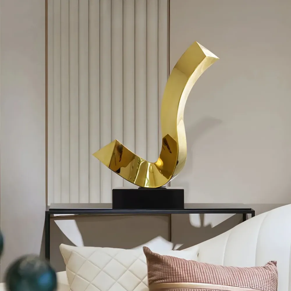 Table Top|Abstract^Statues & Sculptures Vivid Edge 65cm Gold Metal Indoor Sculpture