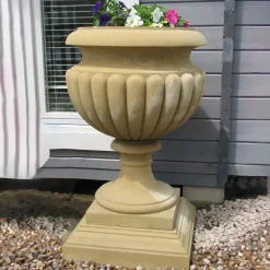 Large|Round^Statues & Sculptures Waddeston Urn Stone Garden Planter