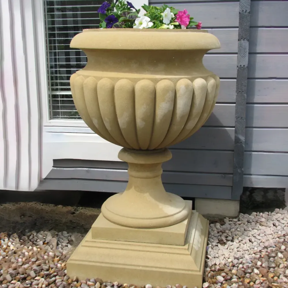 Large|Round^Statues & Sculptures Waddeston Urn Stone Garden Planter