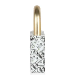 Table Top|Contemporary^Statues & Sculptures Wealth Padlock 38cm Gold Resin Indoor Sculpture