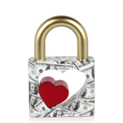 Table Top|Contemporary^Statues & Sculptures Wealth Padlock 28cm Gold Resin Indoor Sculpture