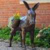 Farm^Statues & Sculptures Wild Donkey with Baskets Bronze Metal Garden Statue