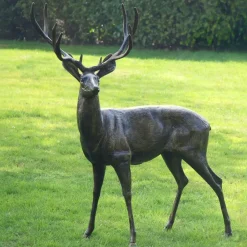 Stags & Deers^Statues & Sculptures Wild Stag Life-Size 148cm Bronze Metal Garden Statue