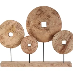 Table Top|Abstract^Statues & Sculptures Woodland Disc 52cm Wood Indoor Sculpture
