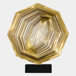 Table Top|Abstract^Statues & Sculptures Xenon Grid 70cm Gold Metal Indoor Sculpture