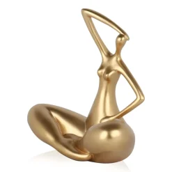 Figurative|Table Top^Statues & Sculptures Yoga Grace 25cm Gold Resin Indoor Sculpture