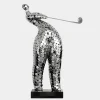 Figurative|Table Top^Statues & Sculptures Zen Golf 86cm Silver Metal Indoor Sculpture