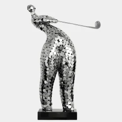 Figurative|Table Top^Statues & Sculptures Zen Golf 86cm Silver Metal Indoor Sculpture