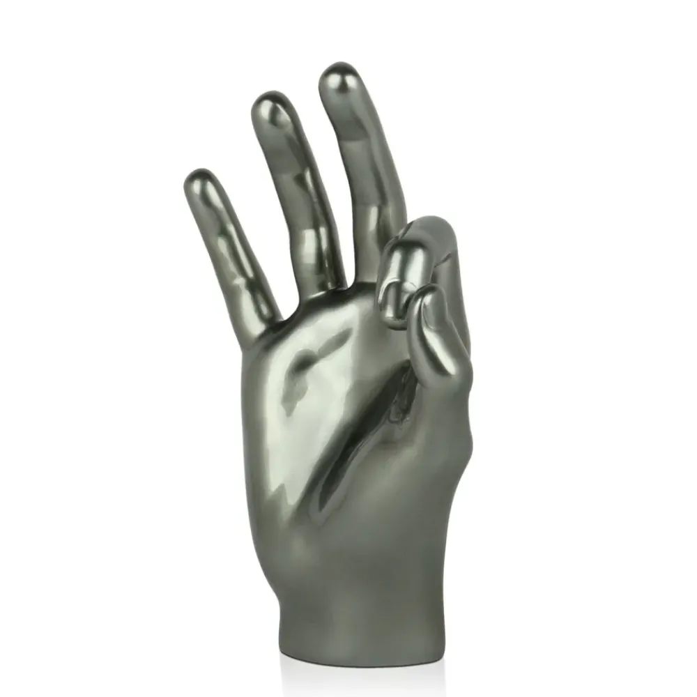 Table Top|Contemporary^Statues & Sculptures Zen Hand 27cm Anthracite Resin Indoor Sculpture