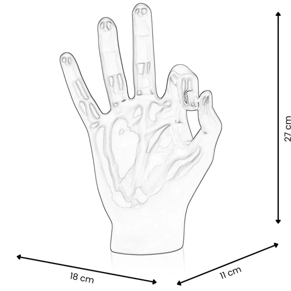 Table Top|Contemporary^Statues & Sculptures Zen Hand 27cm Anthracite Resin Indoor Sculpture