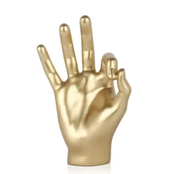 Table Top|Contemporary^Statues & Sculptures Zen Hand 27cm Gold Resin Indoor Sculpture