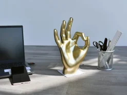 Table Top|Contemporary^Statues & Sculptures Zen Hand 27cm Gold Resin Indoor Sculpture