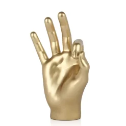 Table Top|Contemporary^Statues & Sculptures Zen Hand 27cm Gold Resin Indoor Sculpture